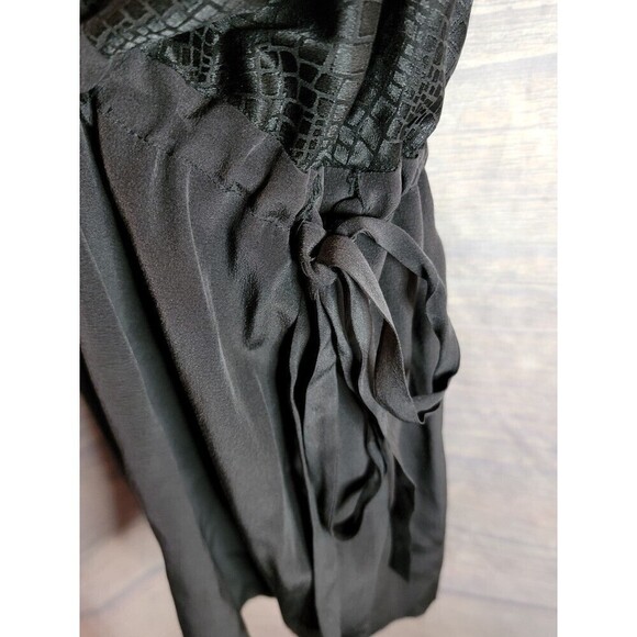 Balenciaga Black Silk Animal Scale Pattern Side Draped Dress - Picture 5 of 11